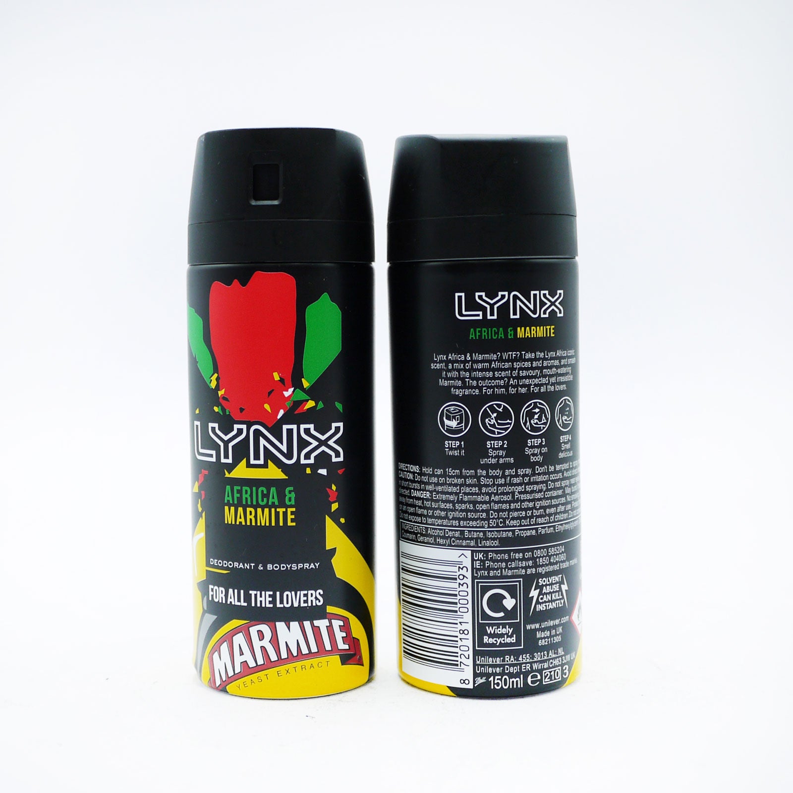 Buy Lynx Africa & Marmite 150ml - Premium Quality Toiletries Online - Product Image Buy Lynx Africa & Marmite 150ml - Premium Quality Toiletries Online - Product Image